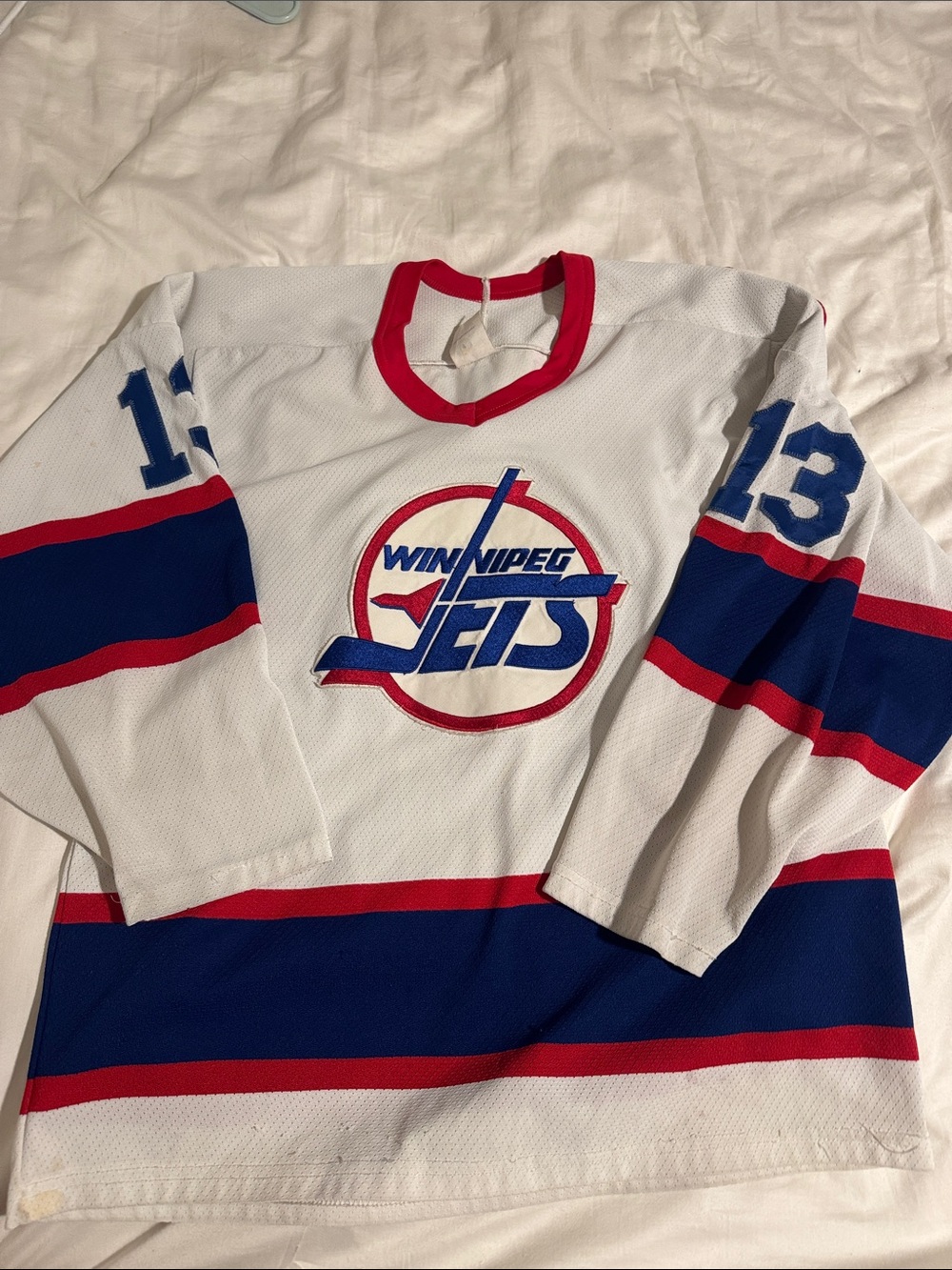 Selanne Retro Winnipeg Jets Hockey Jersey - White CCM- All stitched - Size M